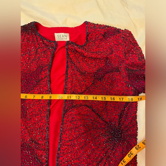 Sean Collection Vintage Red Beaded Jacket - Tank set - Picture 13 of 16